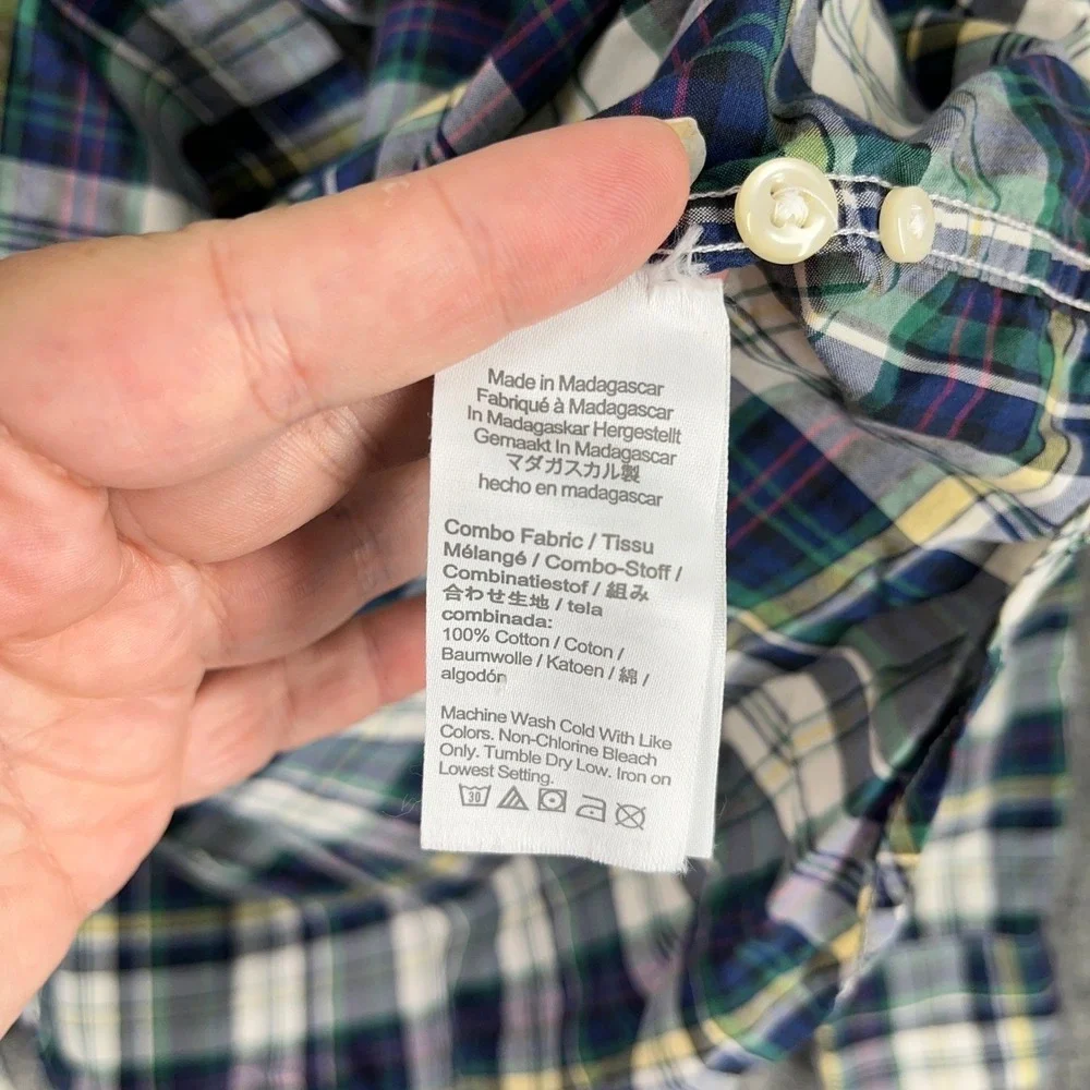 J.‎ Crew Shirt Mens M Classic Fit Plaid Secret Wash Shirting 100s 2-Ply Yarns